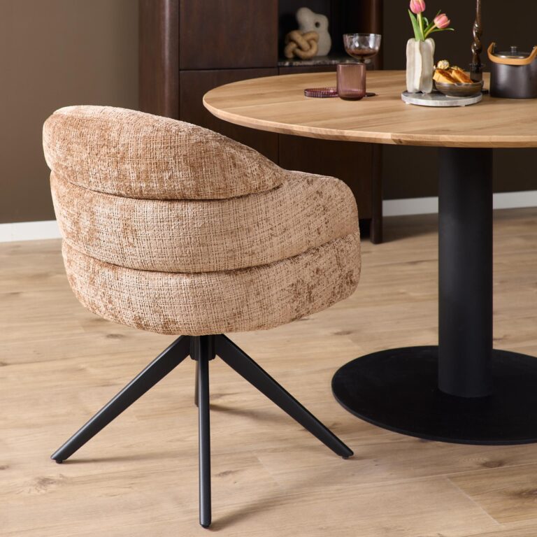 Swivel dining chair Bella Cinnamon Leg Black