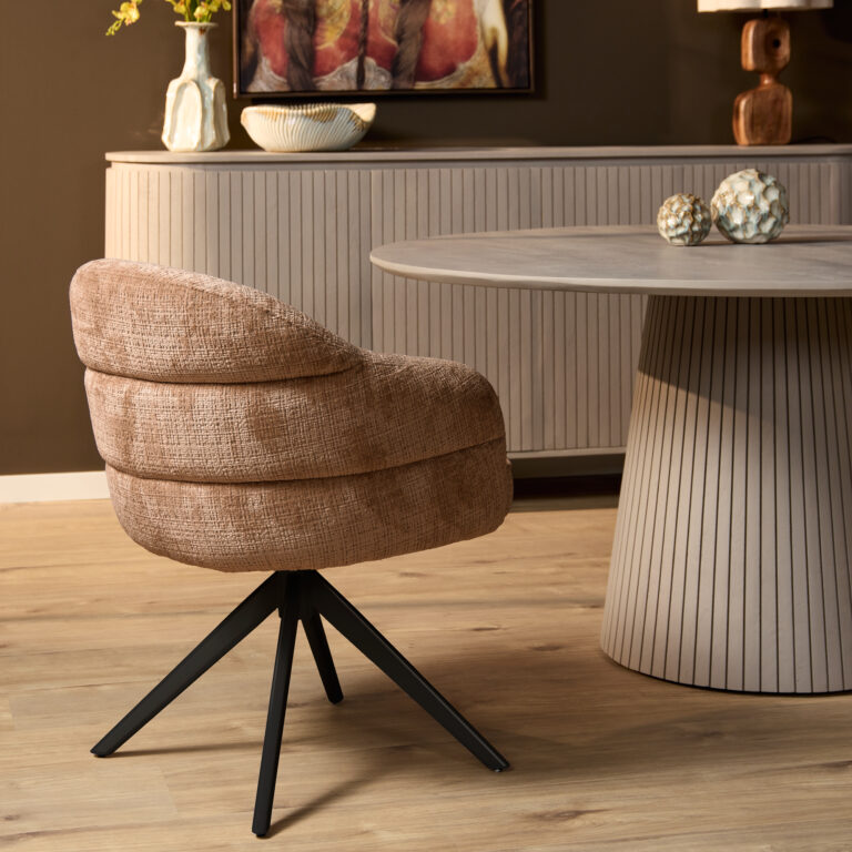 Swivel dining chair Bella Cinnamon Leg Black