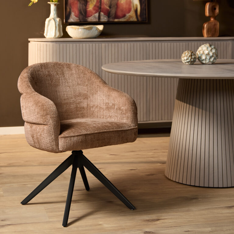 Swivel dining chair Bella Cinnamon Leg Black
