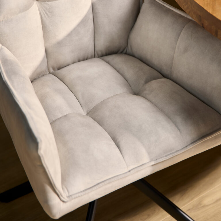 Draaibare eetkamerstoel Dani Champagne Velvet