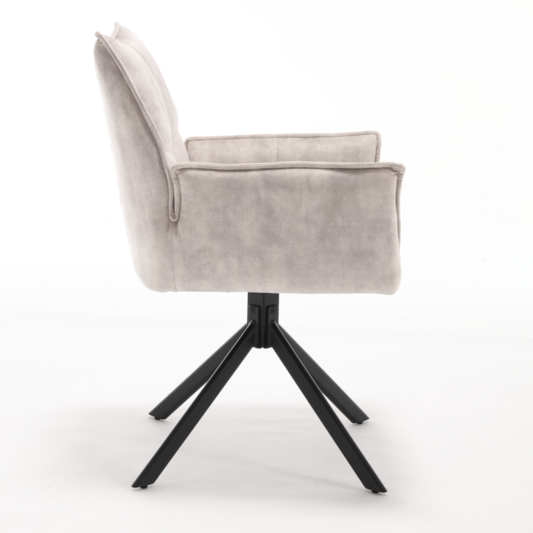 Draaibare eetkamerstoel Dani Champagne Velvet