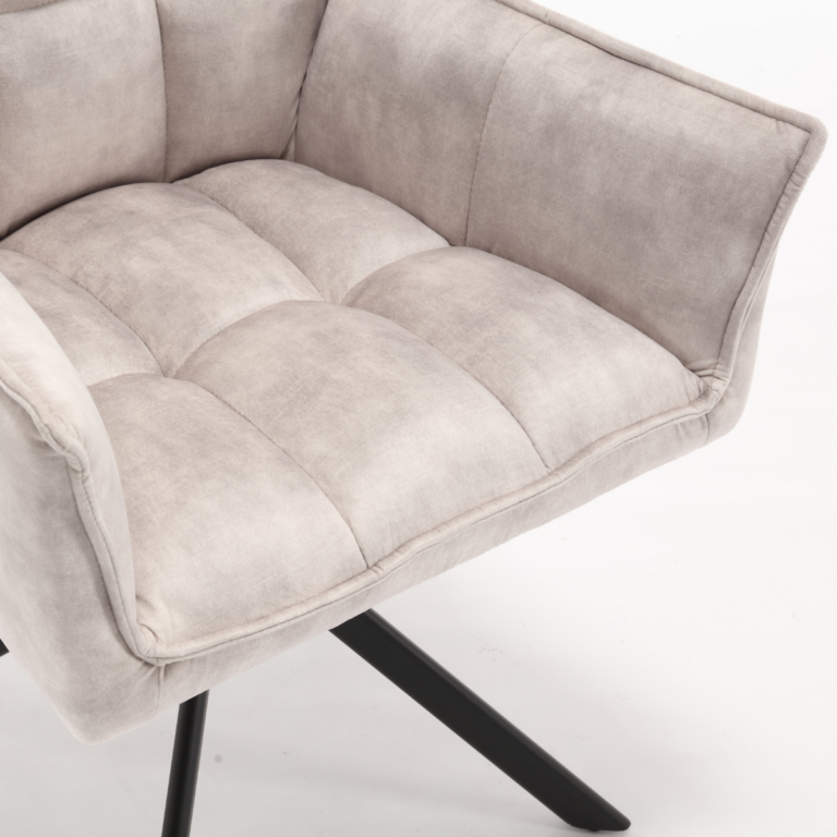 Draaibare eetkamerstoel Dani Champagne Velvet