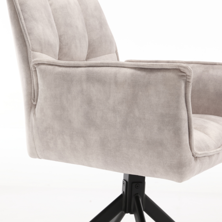 Draaibare eetkamerstoel Dani Champagne Velvet