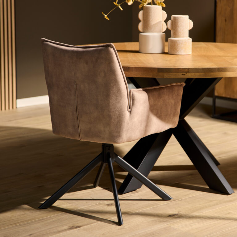 Draaibare eetkamerstoel Dani Beige Velvet