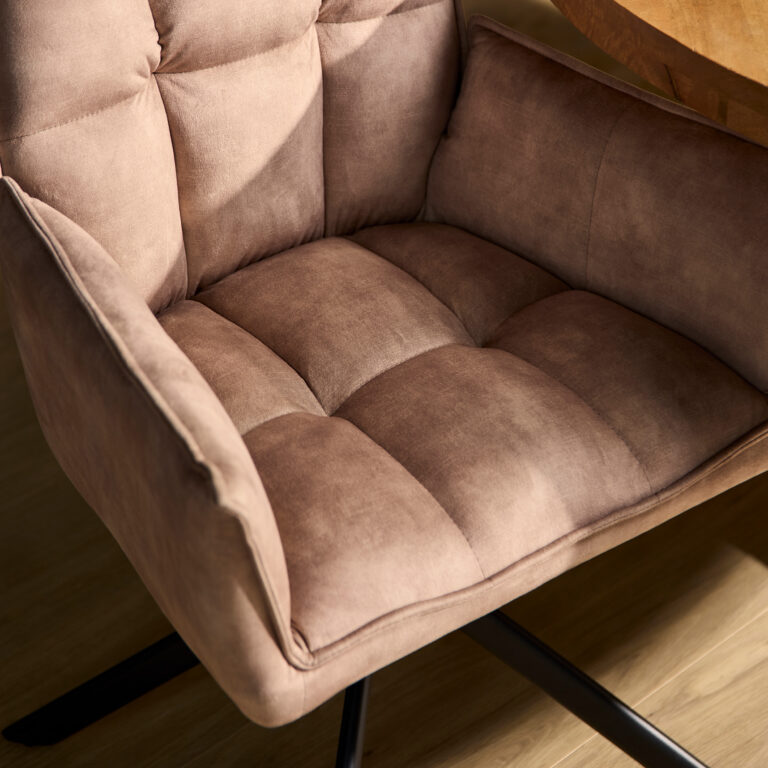 Draaibare eetkamerstoel Dani Beige Velvet