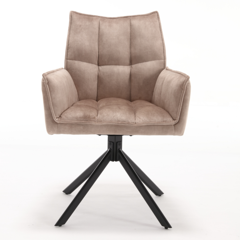Draaibare eetkamerstoel Dani Beige Velvet