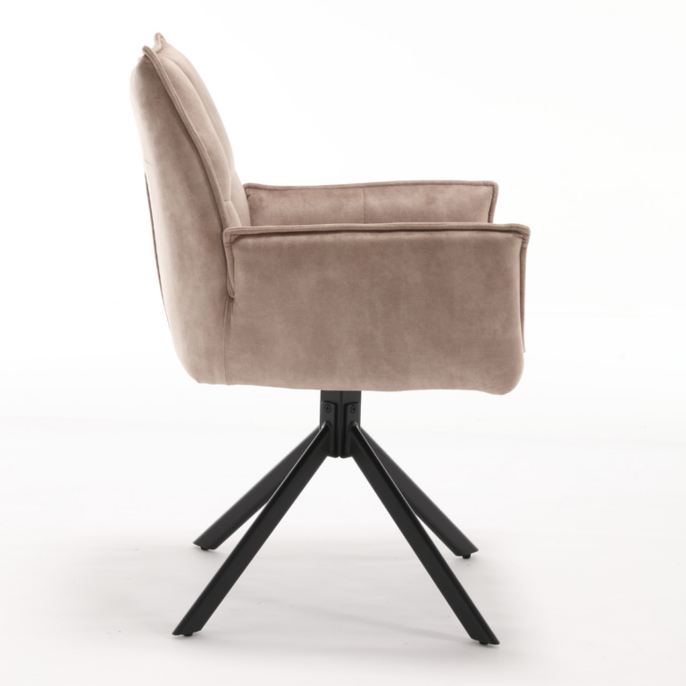 Draaibare eetkamerstoel Dani Beige Velvet