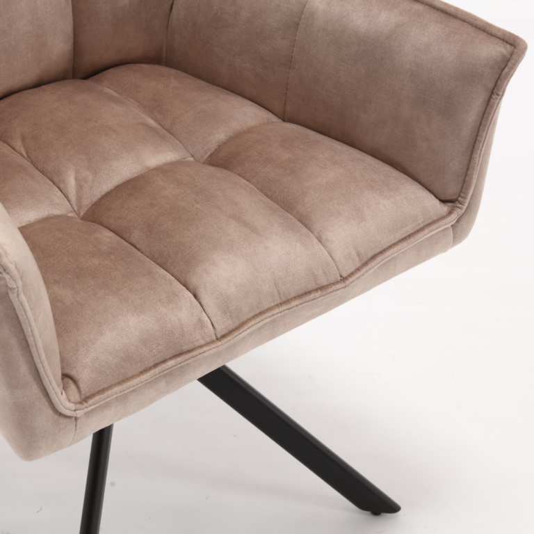 Draaibare eetkamerstoel Dani Beige Velvet
