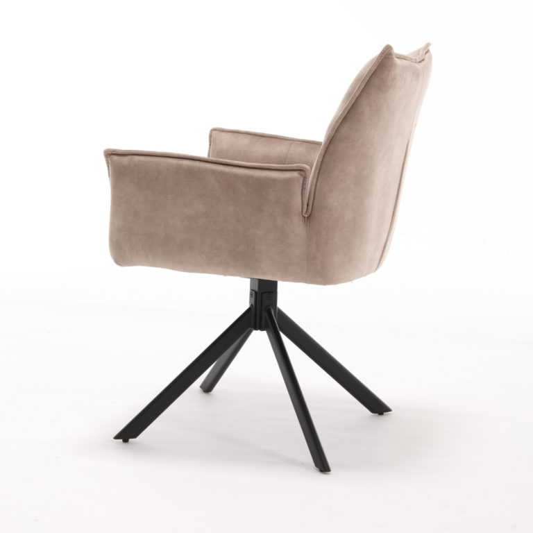 Draaibare eetkamerstoel Dani Beige Velvet