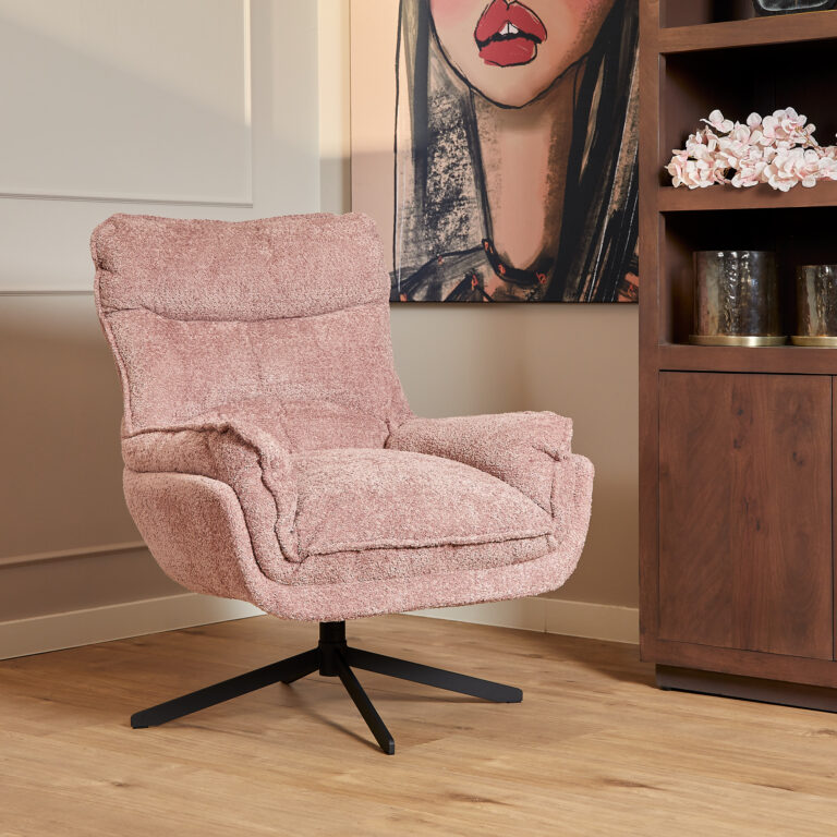 Draaibare fauteuil Vera Roze