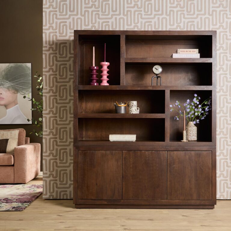 Vakkenkast Brussel XL Bruin Mangohout 160 cm