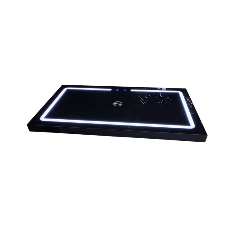 MIRROR BLUETOOTH WITH LED TABLE TOP 130X70X8 + BLACK
