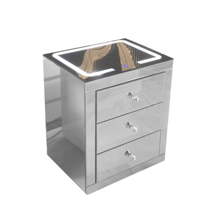 NIGHTSTAND MT-63 WITH LICHT 50x40x60 + CLEAR MIRROR