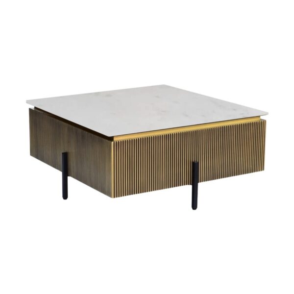 ALLURE CT BLACK LEGS 100x100 + WHITE MARBLE