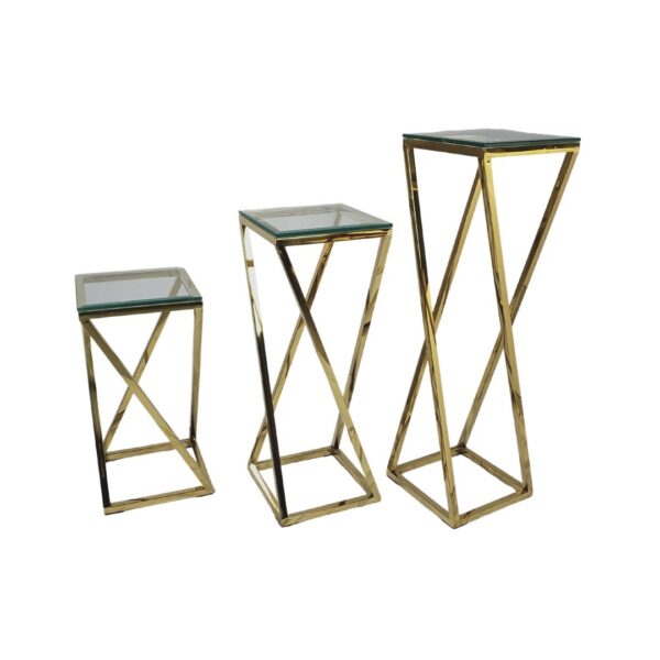 FIORI GOLD 701 3 TABLES SET 60-80-100 + CLEAR GLASS