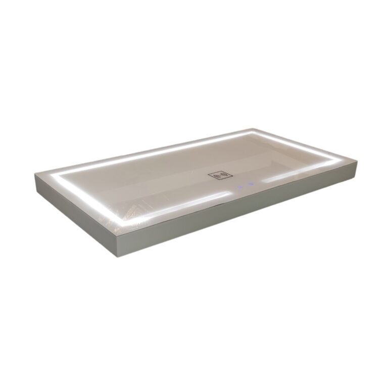 MIRROR BLUETOOTH WITH LED TABLE TOP 130X70X8 + WHITE