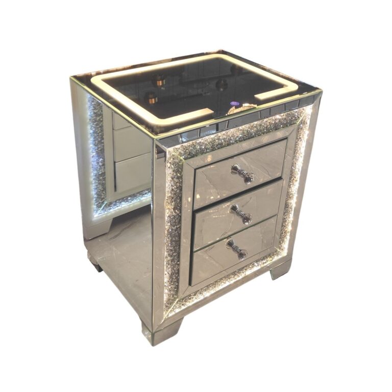NIGHTSTAND MT-67 WITH LICHT 50x40x60 + CLEAR MIRROR