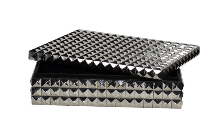 DECORATION TREASURE BOX SILVER SMALL (27x20x10)