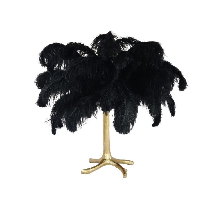 TABLE LAMP FEATHER 65X70 BLACK
