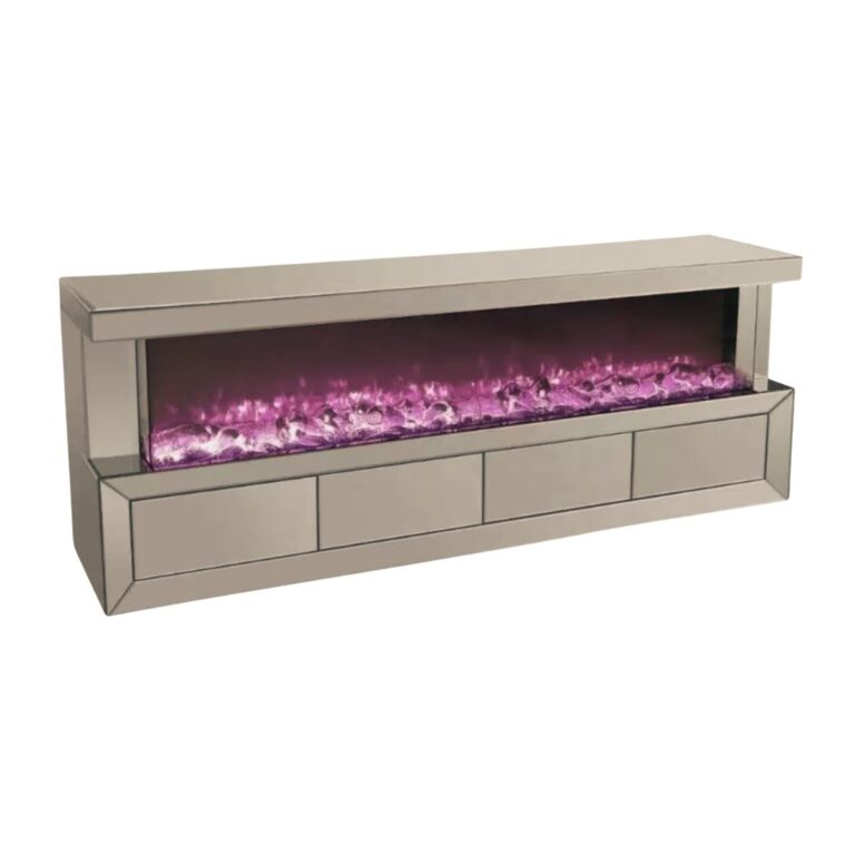 SANTO TT WITH DRAWERS 240x40x65 FIREPLACE SEPIA MIRROR
