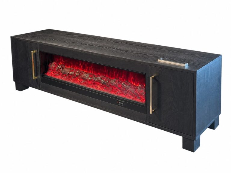 BLOCCI TT BLACK PLAIN VENEER FIREPLACE 200X40X50 GOLD&SILVER