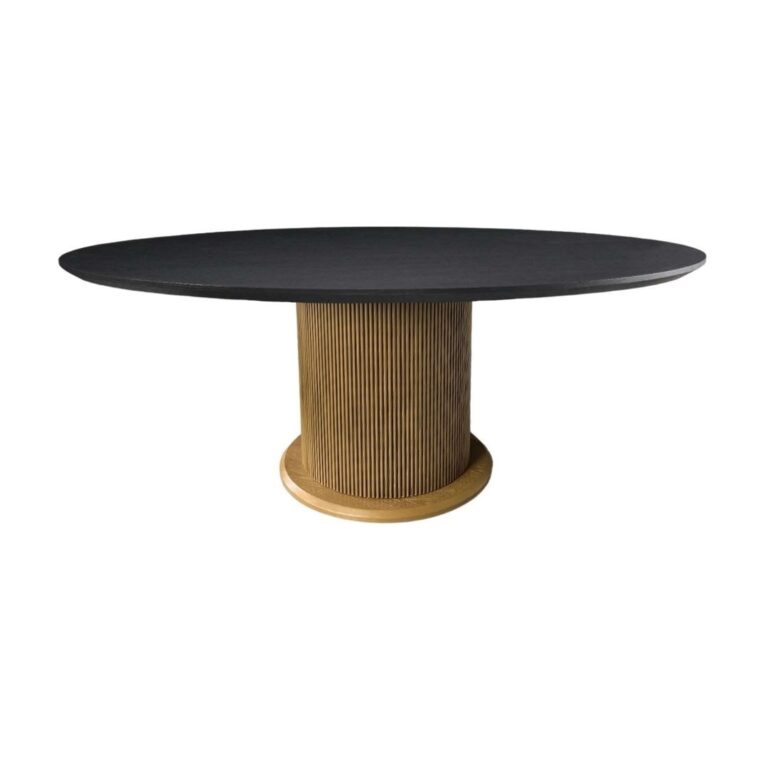 LOQUM DT OVAL BLACK VISGRAAT PLAIN + 180X110