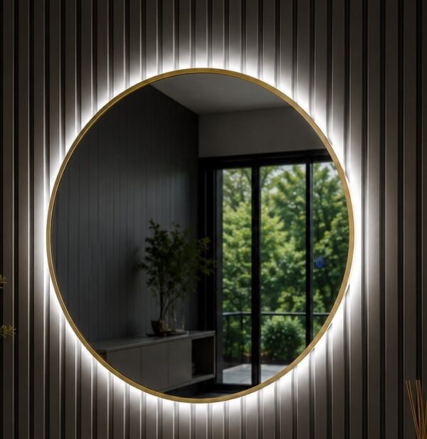MIRROR WITH LIGHT MT-95 GOLD LINE 100X100