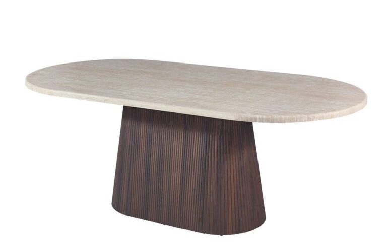 KIMBERLY BROWN DT OVAL 200X90X75 FLINTSTONE FAUX MARBLE TOP