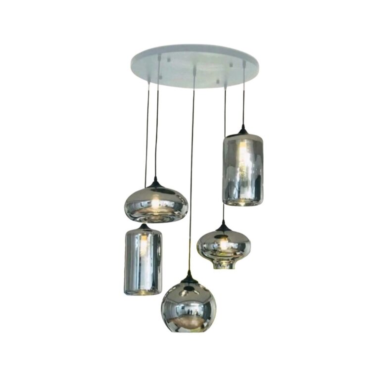 CEILING LAMP QL1200 SILVER 7331B-5CH (3-2 ORBITS)