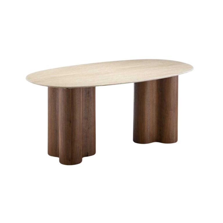 OSLO BROWN DT OVAL 180X90X75 FLINTSTONE FAUX MARBLE TOP