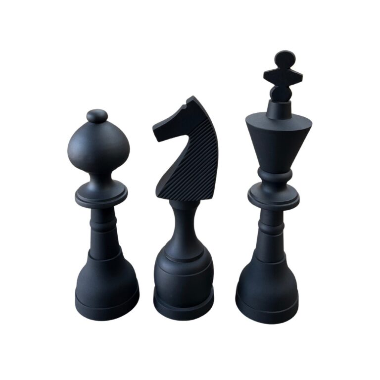 DECORATION INH-11502 102-85-80X25 CHESS&nbsp;SET OF 3 MATT BLACK