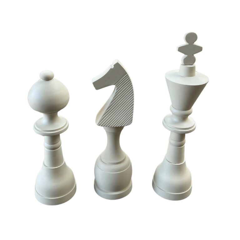 DECORATION INH-11503 102-85-80X25 CHESS&nbsp;SET OF 3 MATT BEIGE