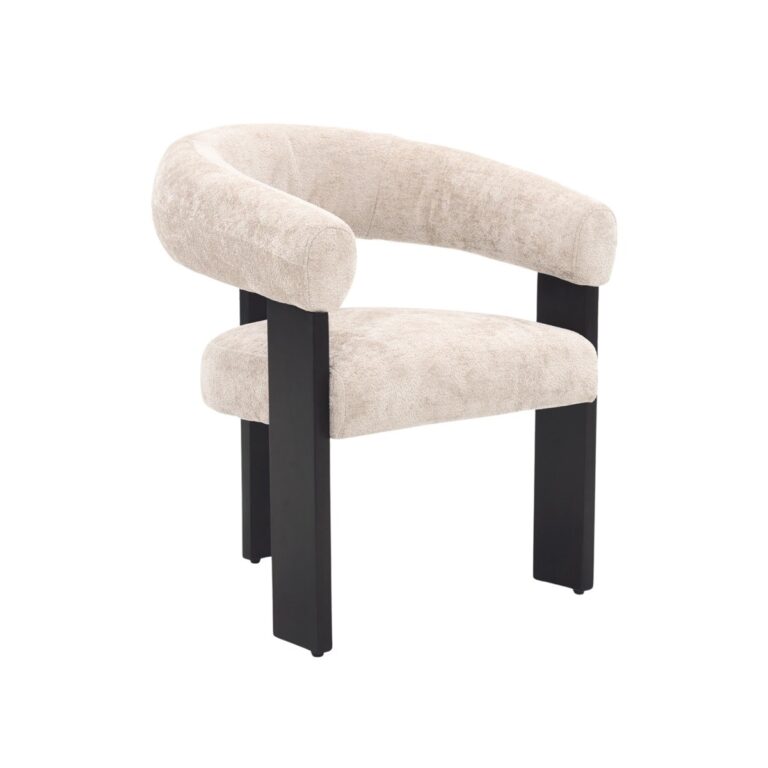 CHAIR SARA ZB-5698 BLACK LEGS FY2415 NO-7 CREAM