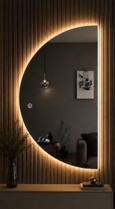 MIRROR WITH LIGHT CW007 HALF 160X100
