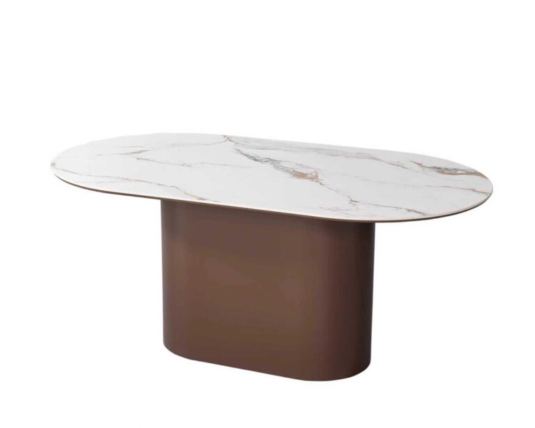 BROWN ISABELLA DT 220X110X77 WHITE/GOLD STONE TOP