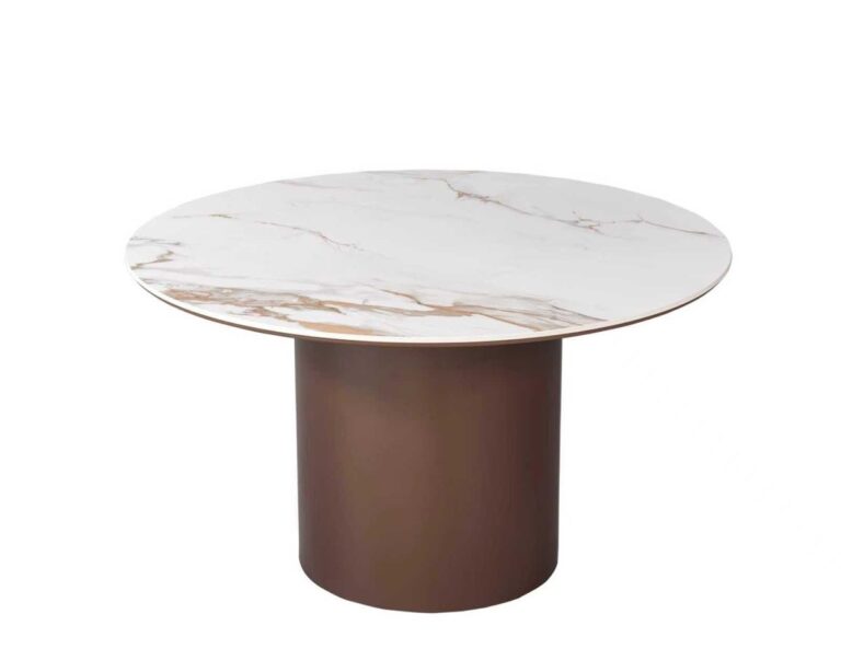 BROWN ISABELLA DT 130Ø WHITE/GOLD STONE TOP