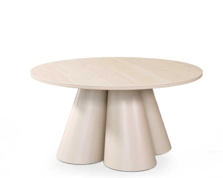 HISAR DT ROUND 150ØX76 BEIGE STONE TOP