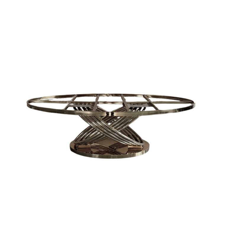 HIMA COFFEE TABLE OVAL SILVER FRAME 140X80