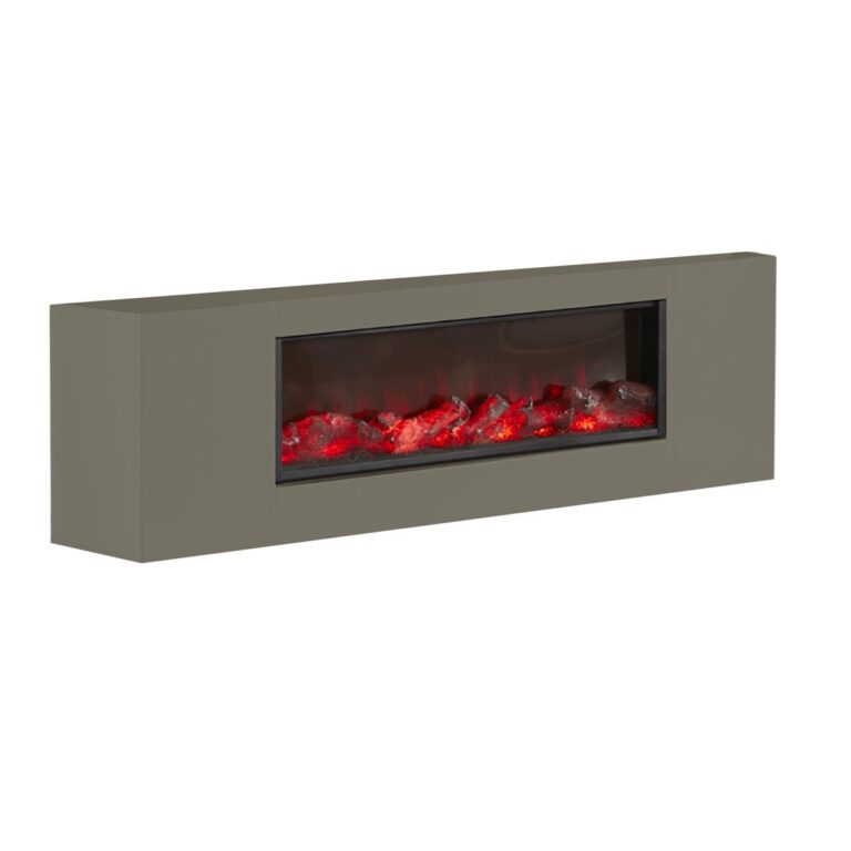 BLOCCI TTND 200x40 TAUPE MDF + FIREPLACE