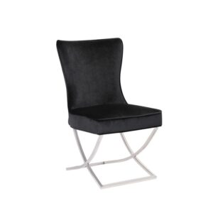 CHAIR RIXOS 105 SILVER LEGS + BLACK FABRIC (C59)